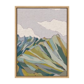 Kate and Laurel Sylvie Matterhorn Framed Canvas Wall Art by Nikita Jariwala, 18x24 Natural, Soft Colorful Nature Mountain Landscape Art for Wall Home Decor