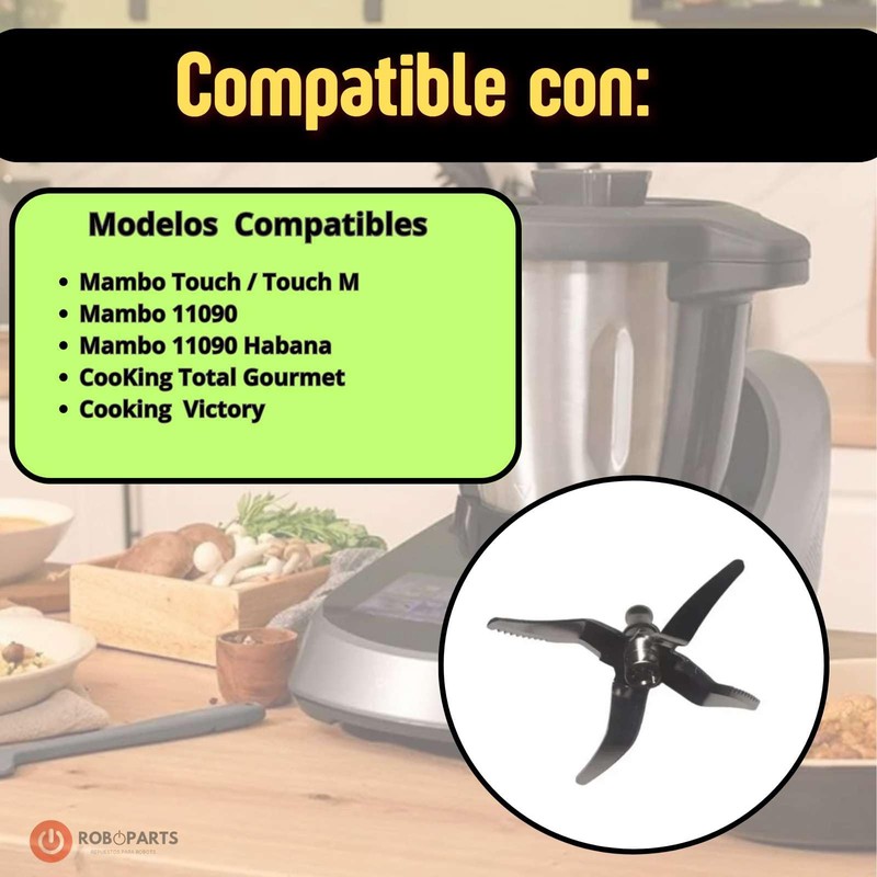 Roboparts® Removable Replacement Blades for Cecotec Food Processor Models Mambo