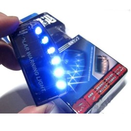 6 LED Car Led Fake Dummy Alarm Warning Light Solar Power Simulated Security Anti-Theft Flashing Light Car Burglar Alarm Light Blue
