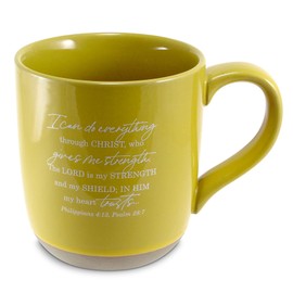 Lighthouse Christian Products Start Each Day With God - Mustard Yellow 18 Ounce Ceramic Drinking Mug
