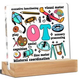 Occupational Therapy Desk Decor, Occupational Therapist Desk Signs OT Acrylic Desk Plaque Sign Counseling Office School Decoration 4 x 4 Inches