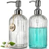 JASAI 2PACK 18 Oz Glass Soap Dispenser with Rust Proof