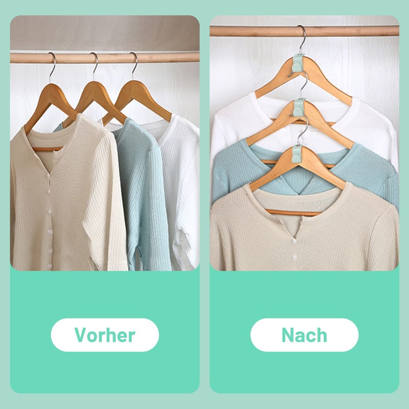Pack of 50 Clothes Hangers, Space-Saving BOZILY Hangers, Connecting Hooks,