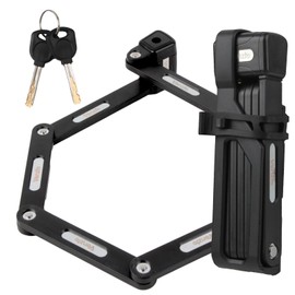 Folding Bike Lock, 7mm Heavy Duty Anti-Theft Key Lock, 85cm/33.5in