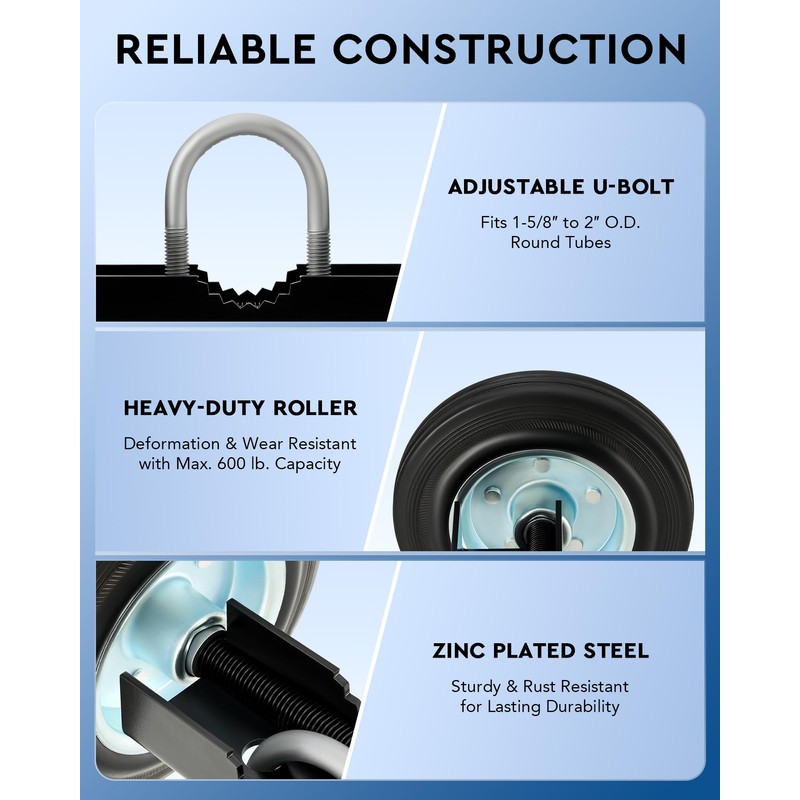 CO-Z 6" Heavy Duty Sliding Gate Wheel for Metal Tube,