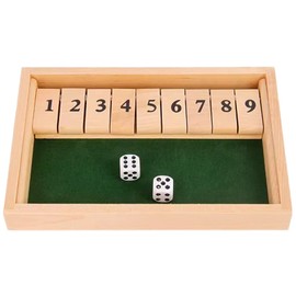 EACHHAHA Shut The Box 9 Classic Wooden Dice Game, Mathematics Educational Toy, Children, Home Table Game, 2 Players