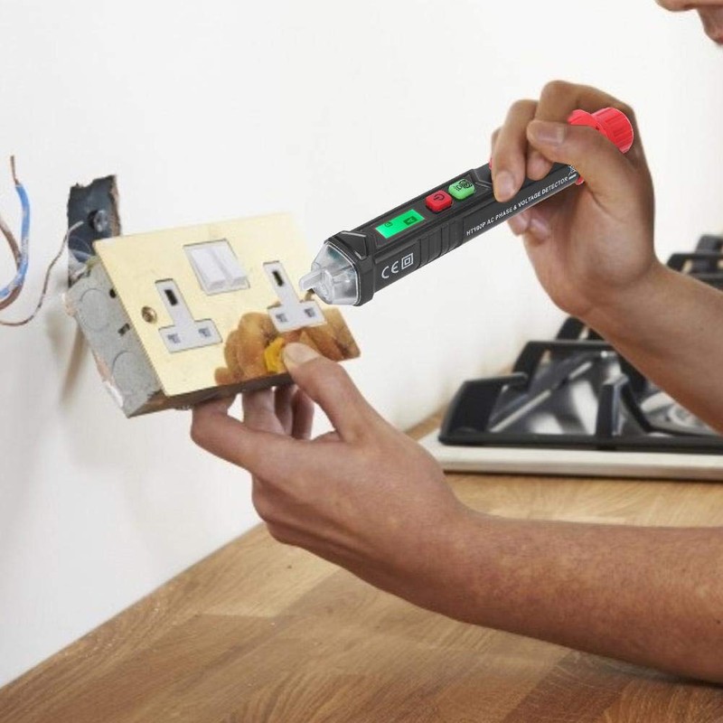 Non-Contact Voltage Tester/Phase Tester, 3 Phase 12-1000V AC Current Tester