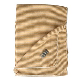 Lilano, Light Merino / Silk Striped Baby Blanket, 70% Wool (KBA), 30% Silk, 210 g/m² (Curry Rimed)