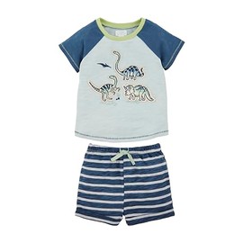 Mud Pie Boys Dino Applique Short Set; 12-18 Months