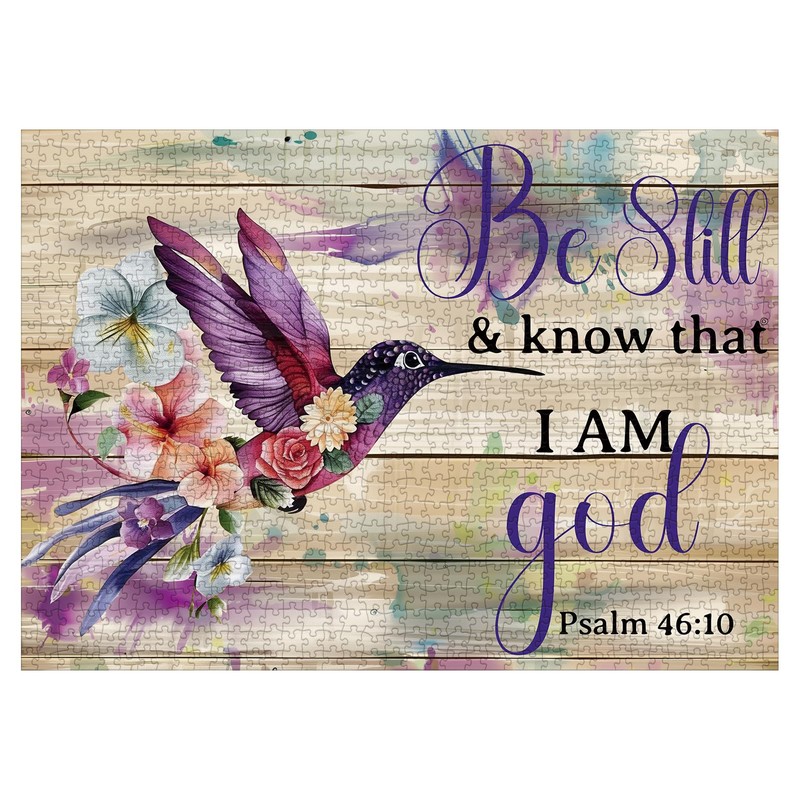 Religious Hummingbird Puzzles for Adults 1000 Pieces, Bird Flower Christian