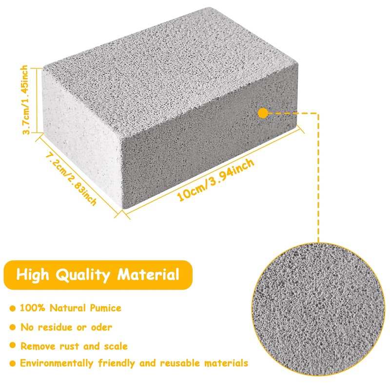 4 Pack Grill Griddle Cleaning Brick Block, Reusable Non-Scratch Pumice