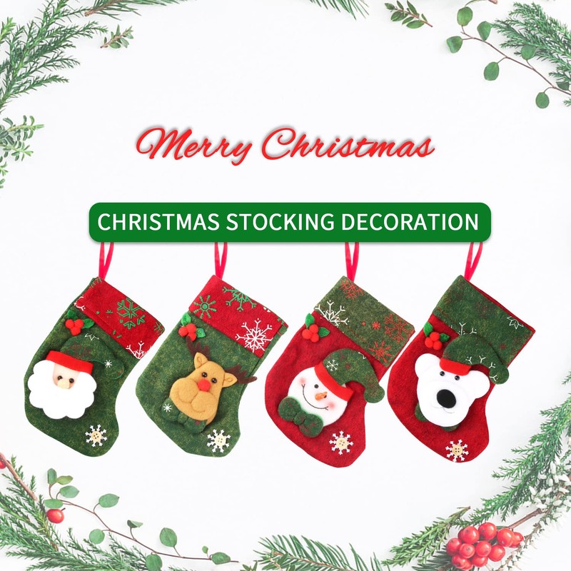 Powmag Christmas Socks Fireplace, Santa Stocking Hanging Stockings Christmas, Set