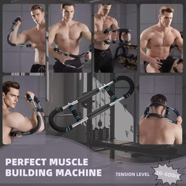 Arm Exerciser, U-Shaped Adjustable Arm Strength Trainer 60–110lb for Upper Body Muscle Building, Portable Home Fitness Equipment