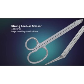 MKC® -Extra Long Toe Nail Scissors Clippers Cutters Back Pain Chiropody Pedicure In 19.9 cm with One Micro Serrated Blade for Super Tough Cut