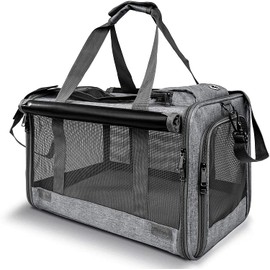 GAPZER Pet Carrier for Large Cats, Soft-Sided Cat Carrier for Medium Big Cats and Puppy up to 20lbs, Washable Dog Carrier Privacy Protection for Home Outdoor Travel