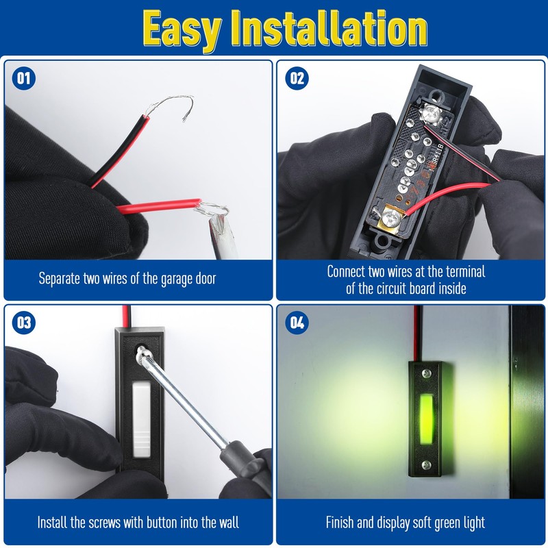 Lighted Doorbell Button, Garage Door Opener Switch with LED Light,