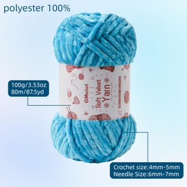 100g Fluffy Velvet Chenille Yarn for Crocheting and Knitting, 80m (87.5yd) Baby Yarn for Crocheting Soft, Crochet Chunky Yarn Amigurumi Yarn (Pink)