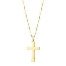 Philip Jones Men's Gold Plated Stainless Steel Cross Necklace