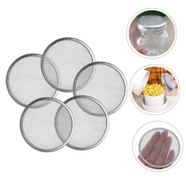 Kisangel 2sets Wide Mouth Mason Jar Sprouting Kit Germination Cap Screen Lids for Home Vegetable Growing 5pcs*2