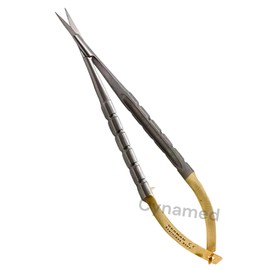 1 EA Castroviejo Micro Scissors, Straight Blade, 6" Length, Gold Spring Loaded Handle, Thread Cutting Scissors | German Stainless Steel