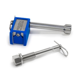 PACLOCK's KT-UCS-80S-250-YK-1 Hitch Lock Combo, Buy American Act Compliant, Stainless Steel, High Security 6-Pin Cylinder, Keyed Differently, with 1/2" Threaded Pin & 5/8" Pin