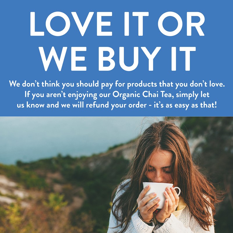 FGO Organic Chai Tea, 100 Count, Eco-Conscious Tea Bags, Resealable