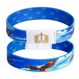 RSKDJSXL Daily Bible Verse Bracelets, NFC Inspirational Bracelet Bible Christian Wristbands Jesus Jewelry Gifts for Women Men (Blue, Small)