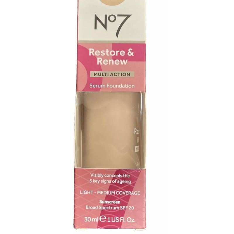 No7 Restore & Renew Multi Action Serum Foundation - Porcelain
