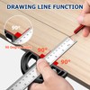 Preciva Woodworking Scribing Angle Ruler, Angle Protractor with 300mm Stainless