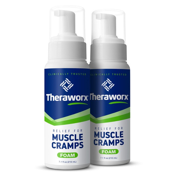 Theraworx Relief Muscle Cramp & Spasm Foam Fast-Acting Leg Soreness and Foot Relief - 7.1 oz - 2 Count