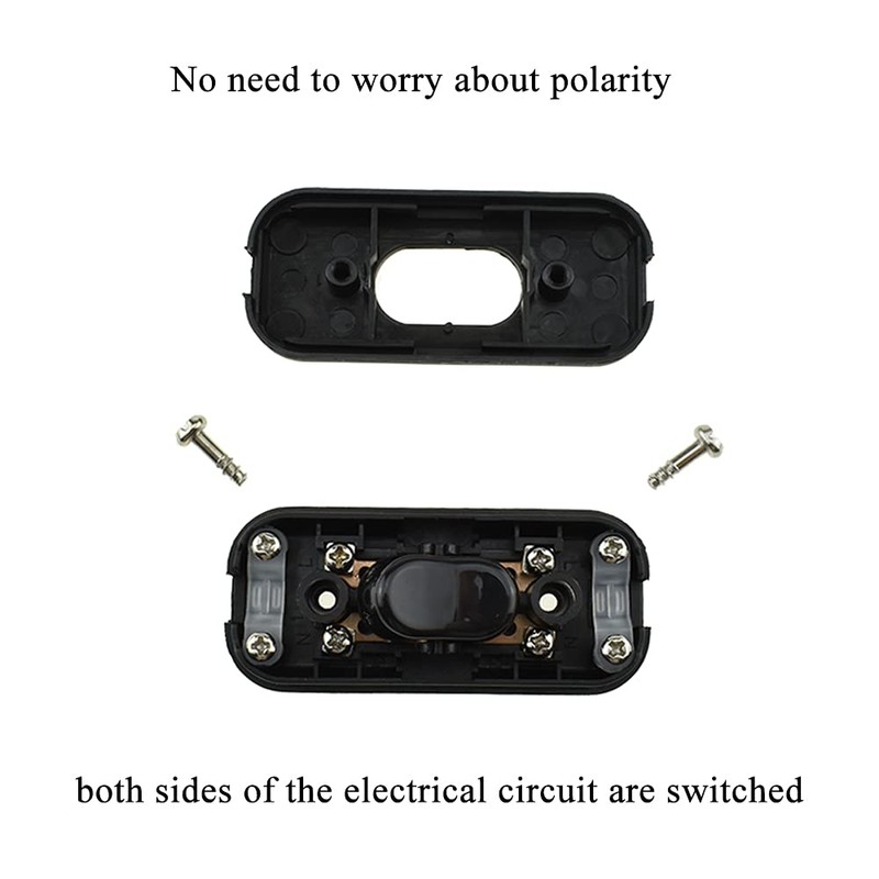 Hahiyo 6A 250V Inline Cord Switch Rocker Button Double Pole