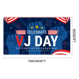 1PCS VJ Day Flag 3Ft x 5Ft, 15th August 1945-2025 Commemorative Flag Memorabilia Flag 80 Years Victory In Japan, Cloth Flag 80th Anniversary 1945-2025 Decorations
