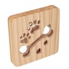 3D Night Lamp Bone Paw Print Pattern Hollow Design Wooden