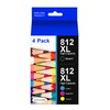 812XL New Upgraded Chips Ink Cartridges Replacement for Epson 812