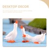 BEOSOFLOY Mini Goose Figurine 6pcs Resin Swan Figurines Micro Moss