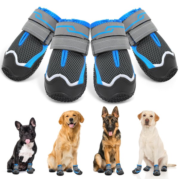 Weesiber Dog Shoes, Pack of 4 Non-Slip Dog Boots with