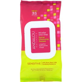 Andalou Naturals (PACK OF 3)ANDALOU Micellar One Step Facial Cleansing Swipes Sensitive, 35+12 pc