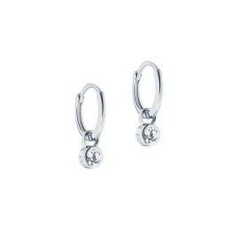 Ted Baker Sinalaa Crystal Huggie Hoop Earrings For Women (Silver/Crystal)
