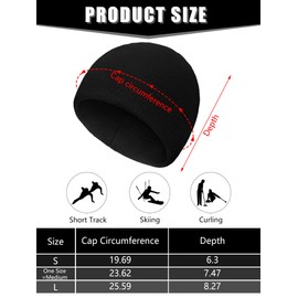 SATINIOR 4 Pieces Cotton Skull Caps for Men Women Fleece Beanies Hat Warm Soft Polar Beanie Hat Thick Windproof Winter(M,Black, Camouflage, Navy Blue, Grey)