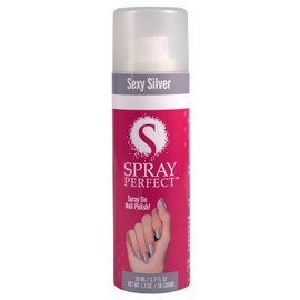 Natures Pillows Spray Perfect Nail Polish, Sexy Silver, 2.0 Ounce, Spray-on Nail Polish: Worlds Fastest Manicure, Complete Nail Coverage, Only Adheres to Nails