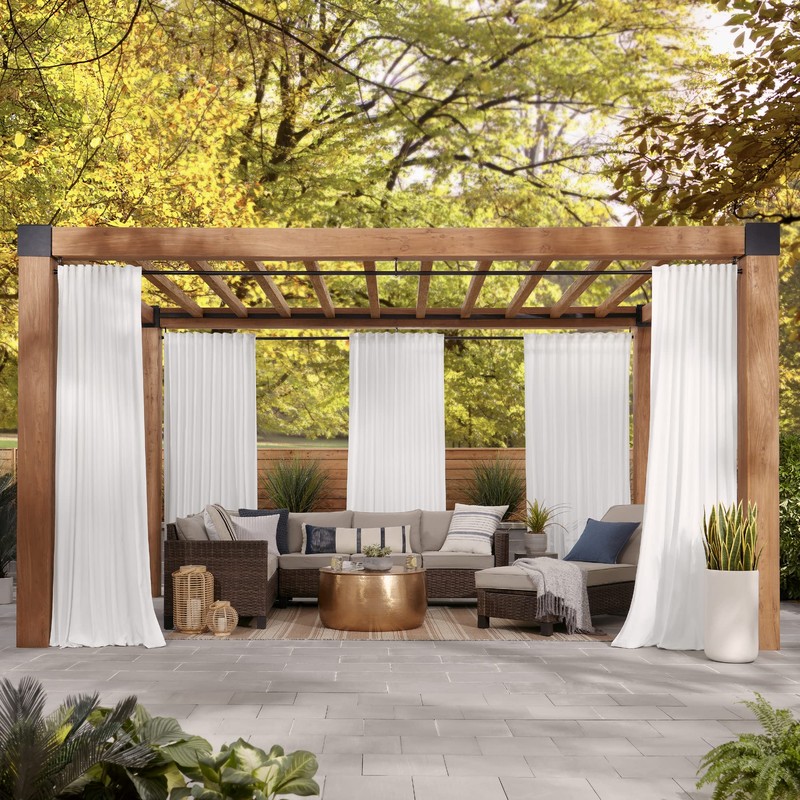 MODE Outdoor Collection 1 1/8" Diameter Curtain Rod Set with