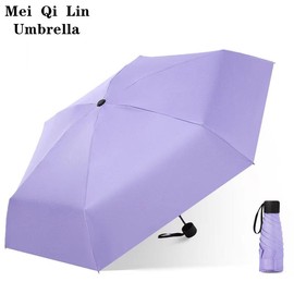 Bone Umbrella - Compact Solid Color, Ultra Light Design, UV Protection, Mini Pocket, Compact Size, Compact for Travel and Camping uv protection - Colour:  Purple