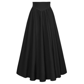 SCARLET DARKNESS Women's Victorian Costume Skirt Medieval High Waist Maxi Skirt, black