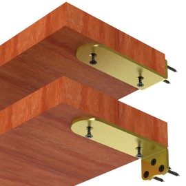 Neevolve Heavy Duty Shelf Bracket, (1/4 in Thick) 12 Inch Shelf Bracket,Hidden Shelf Brackets,Floating Shelf Brackets 4 Pack,Suitable for Kitchen, Study and DIY Occasions，Holds Over 180lb+(12IN Gold)