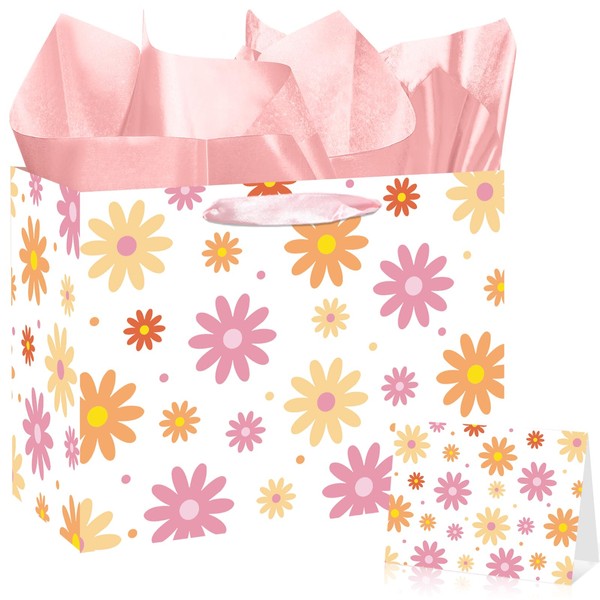 Daisy Groovy Party Bag for Girls Pink Groovy Daisy Flower