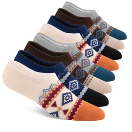 COOPLUS - Calcetines invisibles para hombre, 8 pares de calcetines de algodón de corte bajo, antideslizantes, casuales, invisibles, para barco