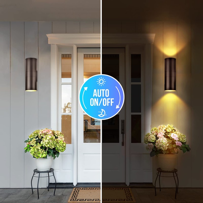 wowlite Modern Outdoor Wall Light with Dusk to Dawn Sensor