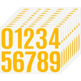 10 Sheets 100 Pcs Vinyl House Numbers for Mailbox, 4 inch Self-Adhesive Number Stickers,Waterproof Mailbox Numbers Sticker for Mailbox,Window,Door,Business,Cars,Boats,trash can,Address Number (Yellow)