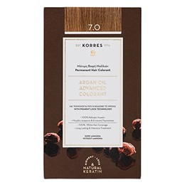 KORRES Argan Oil Colorant â ammoniakfreie Haarfarbe Mittelblond 7.0â 100% Grauhaarabdeckung & vegan fÃ¼r ein langanhaltendes Farbergebnis