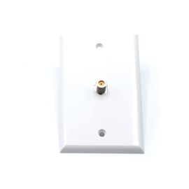 THE CIMPLE CO White Video Wall Jack for Coax Cable F Type Coaxial Wallplate (Wall Plate) - 3 GHz Coupler Approved for Comcast, DIRECTV, Satellite Dish, and Antennas (4 Pack)